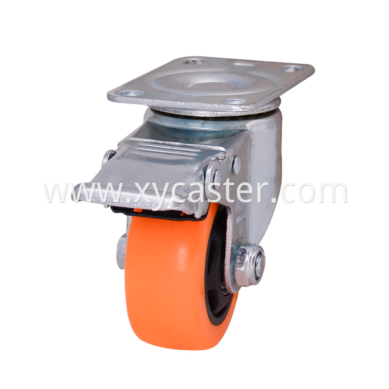 3 Inch Orange Brake Caster Wheel